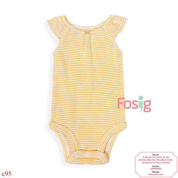  [18-24M] Bodysuit Cánh Tiên Bé Gái Cter50 - Sọc Vàng Đậm 