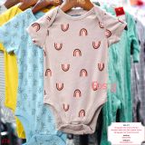  [6-12M] Bodysuit Tay Ngắn Bé Unisex ON - Nâu Cầu Vồng 