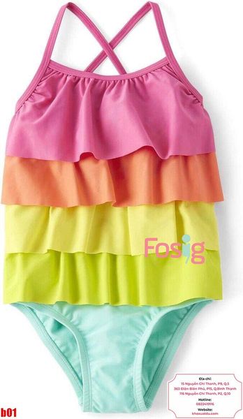  [18-19kg] Đồ Bơi Bé Gái GB - Xanh Bèo Màu 