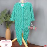  [3-6m] Sleepsuit Cúc Bấm Có Vớ Bé Trai - Xanh Lá Bàn Chân 