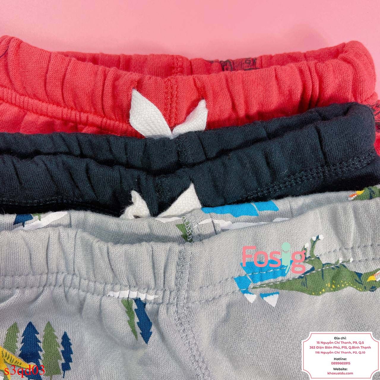  [3m, 6m, 18m] Set 3 Quần  Cter GP Bé Trai - Combo màu ngẫu nhiên 