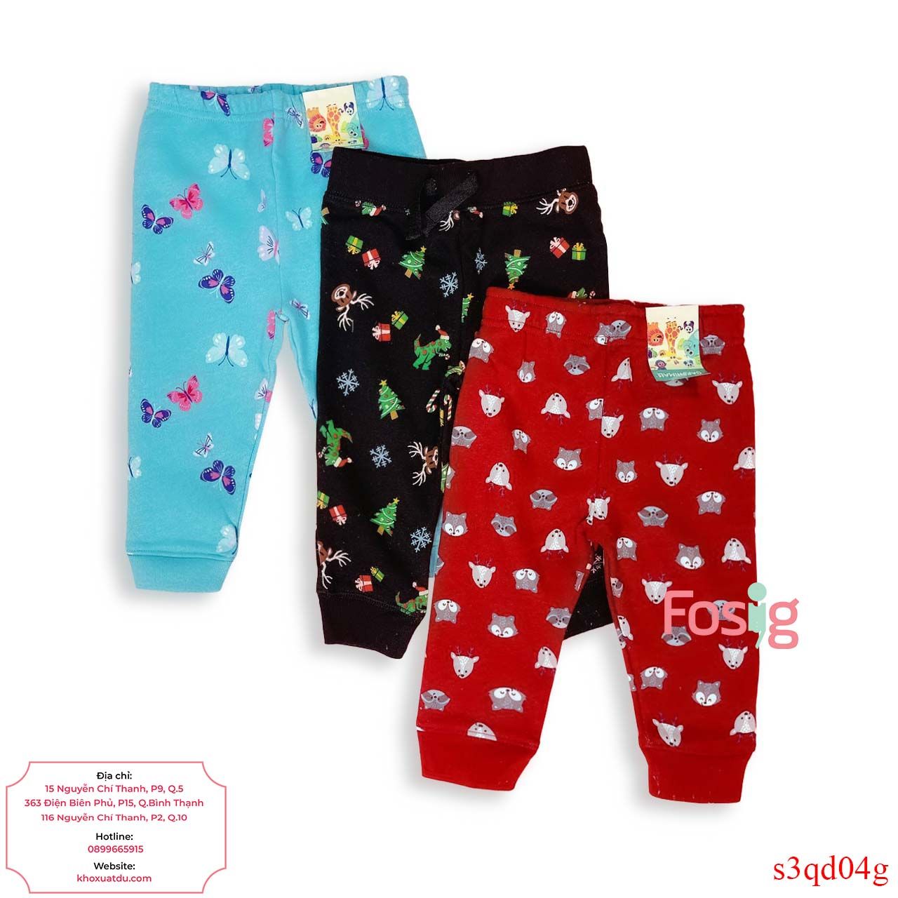  [8-16kg] Set 3 Quần Da Cá Gara Bé Gái - Combo màu ngẫu nhiên 