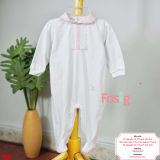  [3m] Sleepsuit Có Vớ Bé Gái - Trắng Ren 