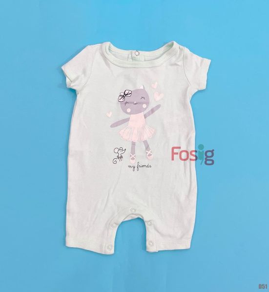  [9-12m] Romper Đùi Bé Gái - Xanh Ngọc Mèo 