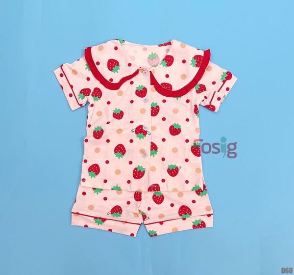  [15-16kg] Đồ Bộ Đùi Ngủ Pijama Bé Gái QC - Hồng Dâu 