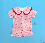  [15-16kg] Đồ Bộ Đùi Ngủ Pijama Bé Gái QC - Sọc Hồng Tim 