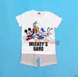  [14-17kg] Set Đồ Bộ Đùi Bé Trai MG - Trắng Mickey's Gang 