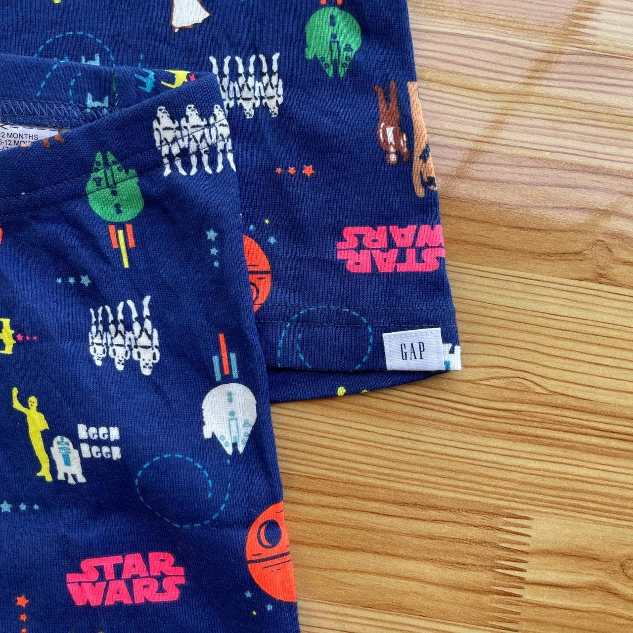  [12m-18m] Set Đồ Bộ Đùi Bé Trai Baby GP - Navy Star Wars 