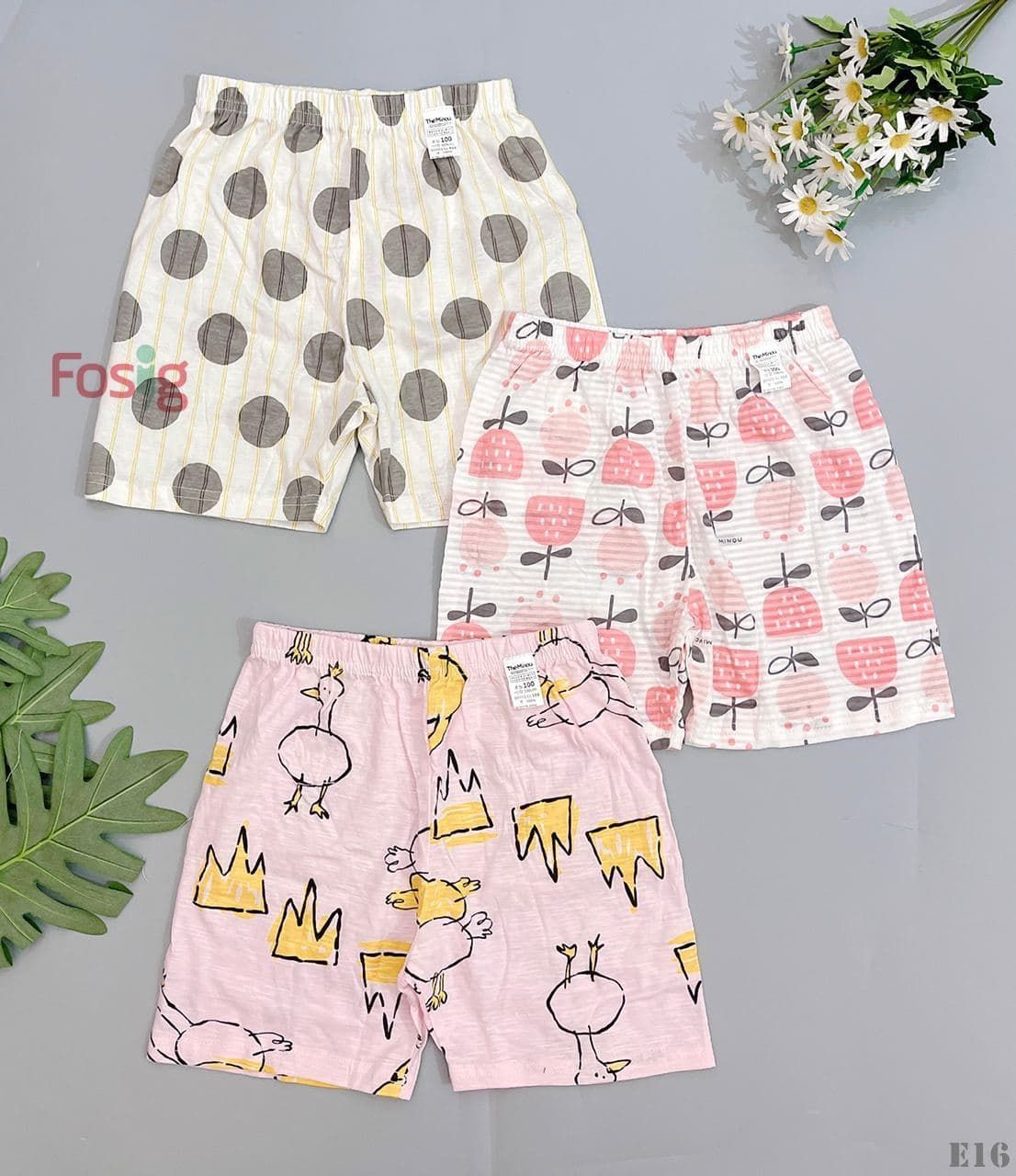  [9-18kg] Set 3 Quần Short Cotton Xuất Hàn Bé Gái  - Random 