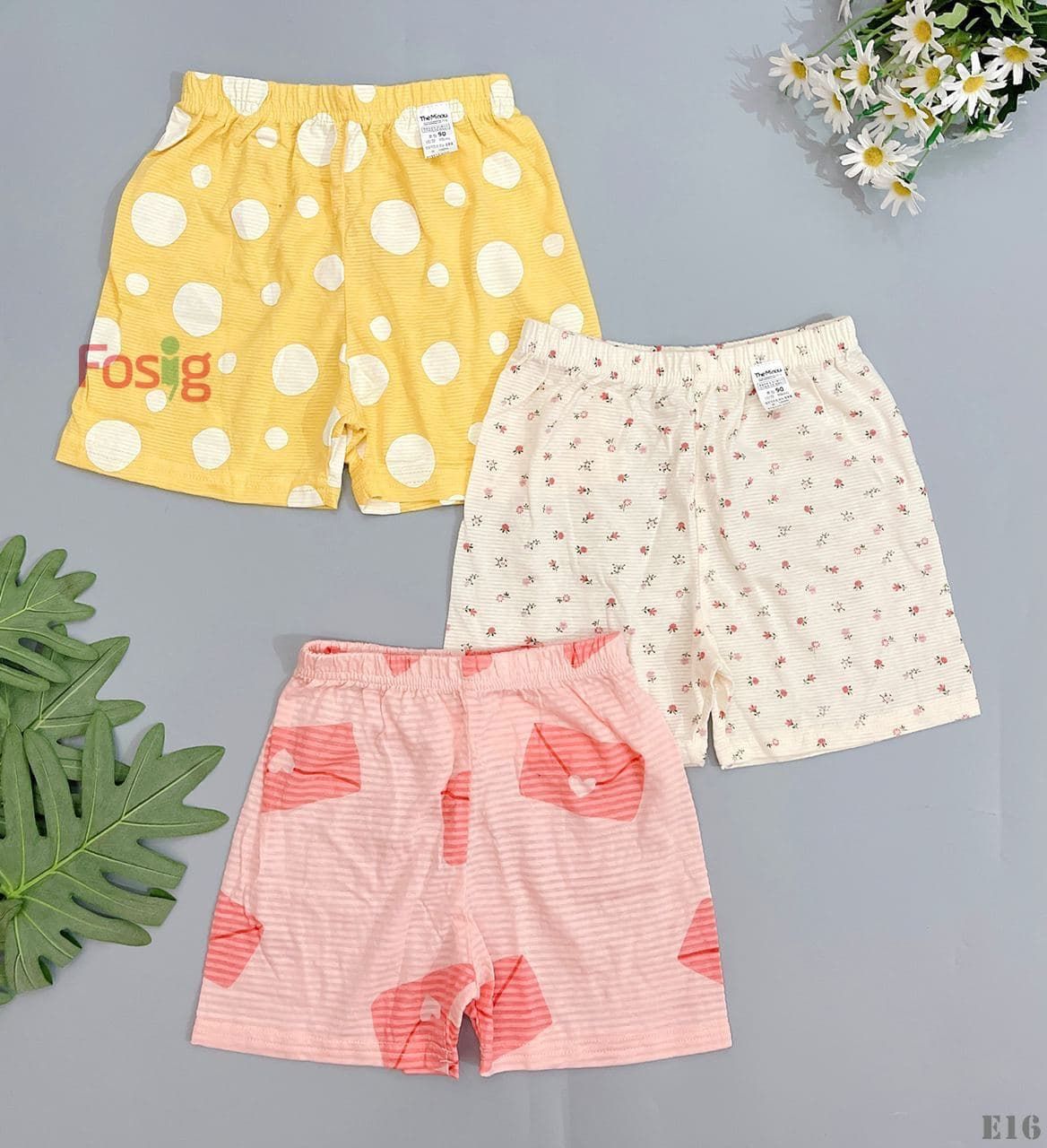  [9-18kg] Set 3 Quần Short Cotton Xuất Hàn Bé Gái  - Random 