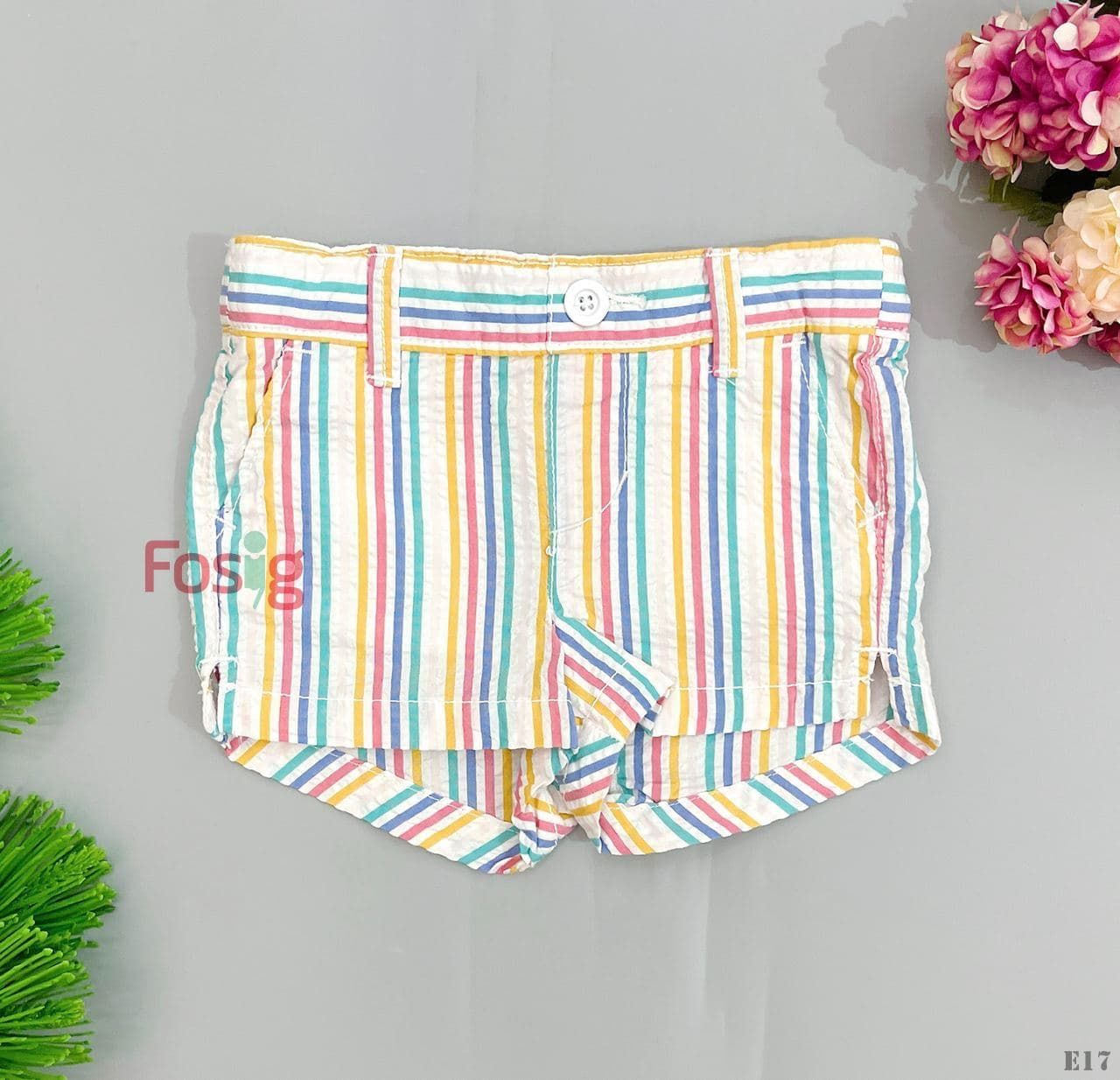  [7-8kg] Quần Short Kaki Bé Gái ON - Sọc Màu 