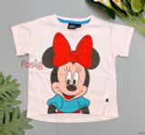  [21-23kg] Áo Thun Tay Ngắn Bé Gái DNBG - Hồng Mickey 