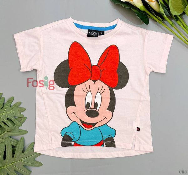  [21-23kg] Áo Thun Tay Ngắn Bé Gái DNBG - Hồng Mickey 