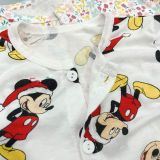  [14-15kg] Đồ Bộ Ngắn Cài Nút Bé Trai - Trắng Mickey 