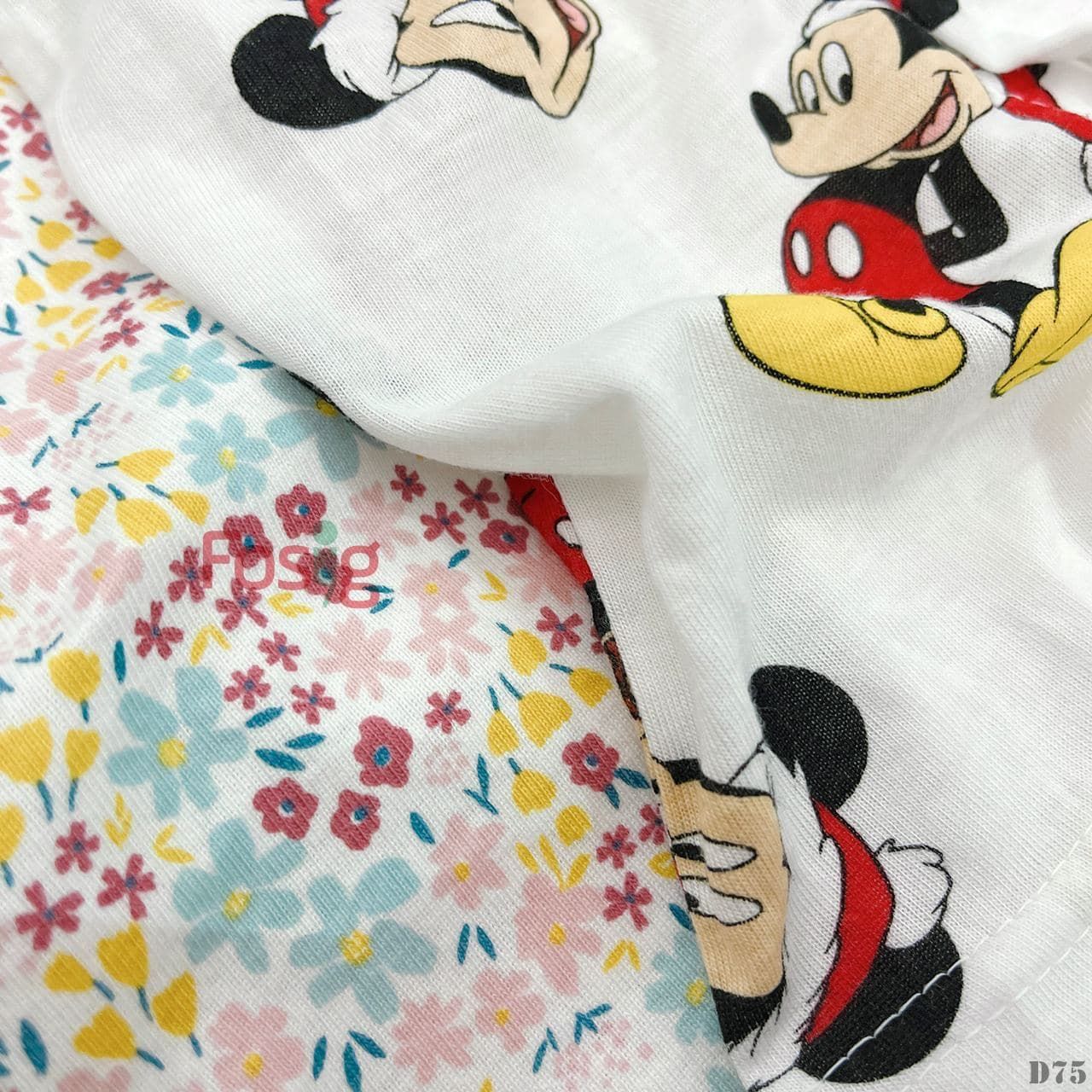  [14-15kg] Đồ Bộ Ngắn Cài Nút Bé Trai - Trắng Mickey 