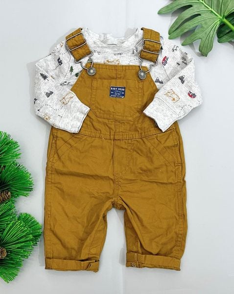  [0-3m] Set Yếm Bé Trai Cter - Nâu Baby Bear 