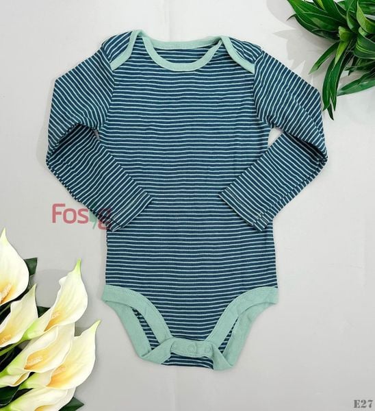  [18-24m] Bodysuit Tay Dài Bé Trai - Navy Sọc Xanh 