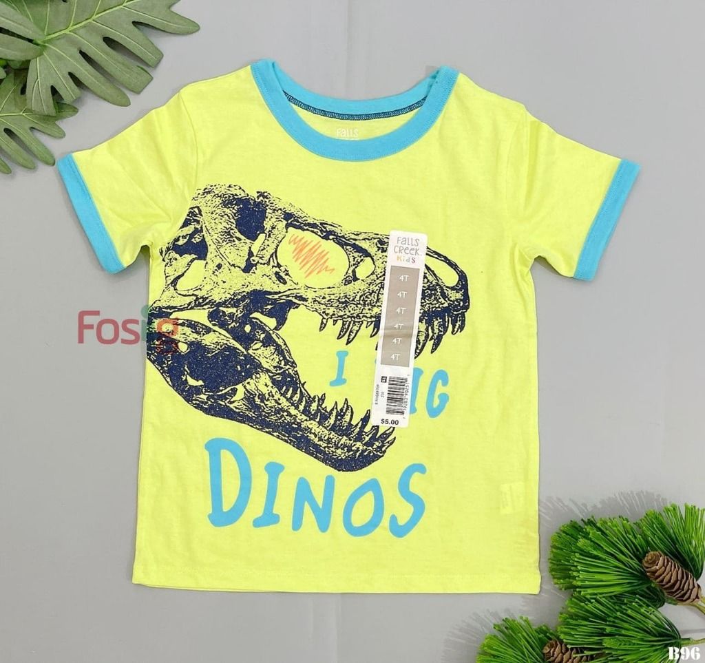  [14-15kg] Áo Thun Tay Ngắn Bé Trai Falls Creek Kids - Dạ Quang Khủng Long 