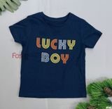  [12-13kg] Áo Thun Tay Ngắn Bé Trai  - Navy lucky boy 