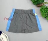  [3m-9m] Quần Short Cotton Bé Trai QSBT - Xám Viền Xanh 