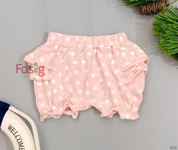  [1-4m] Quần Short Cotton Bé Gái QSBG - Hồng Chấm Trắng 