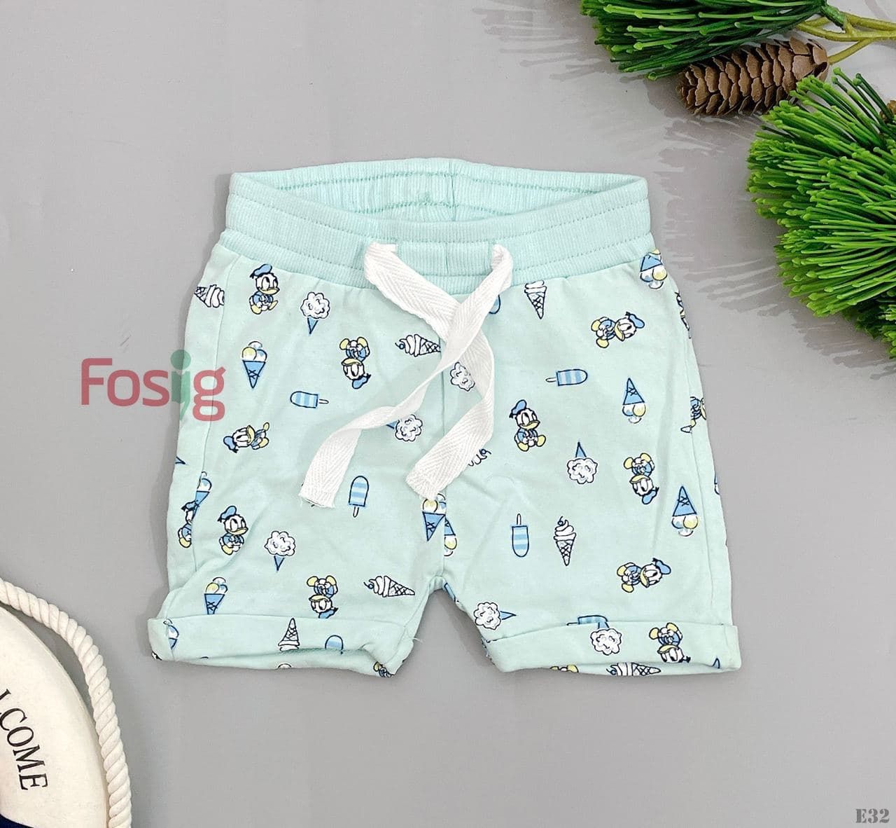  [1m-6m] Quần Short Cotton Bé Trai QSBT - Xanh Trời Kem 