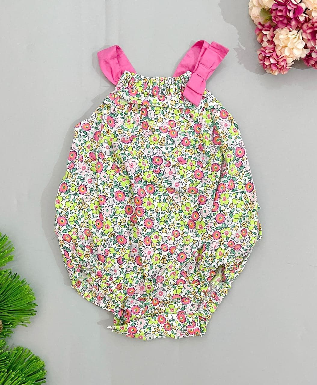  [0-3m] Romper Đùi Bé Gái Baby Gp - Hoa Xanh Đỏ 