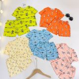  [5-14kg] Set Đồ Bộ Đùi Sơ Sinh Thun Lạnh Siêu Mịn Co Giãn - Xanh Vàng Mickey 