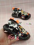  [12cm] Giày Sandal Cho Bé Trai - Đen Bò Sữa Cam 