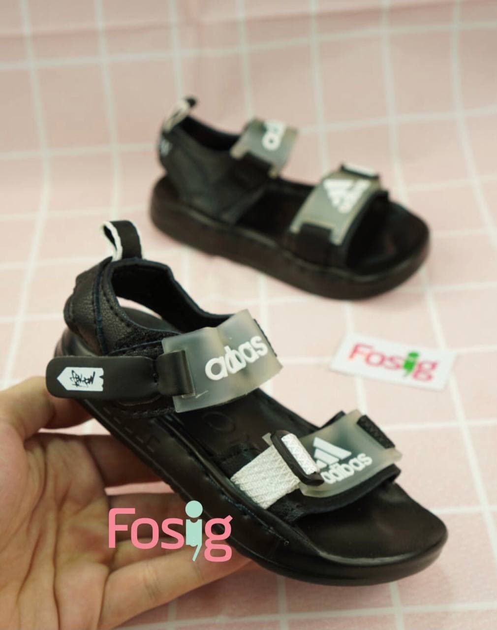  [14.5cm ;16.5cm] Giày Sandal Cho Bé Trai - Xám Đen Adibas 