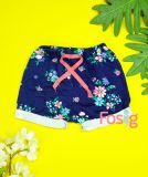  [6-7kg; 15-16kg] Quần Short Bé Gái - Navy Hoa Hồng 