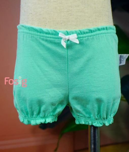  [3-5kg; 3m] Quần Bí Thun Bé Gái Cter - Xanh Ngọc Nơ 