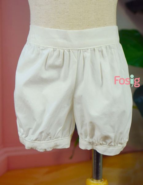  [13-17kg] Quần Bí Vải Kate Bé Gái Cter - Trắng Trơn 