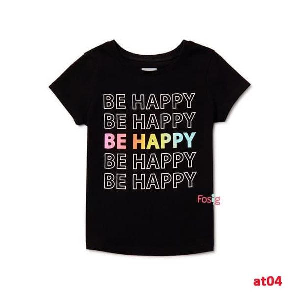  [13-14kg] Áo Thun Tay Ngắn Bé Gái Gara - Đen Be Happy 