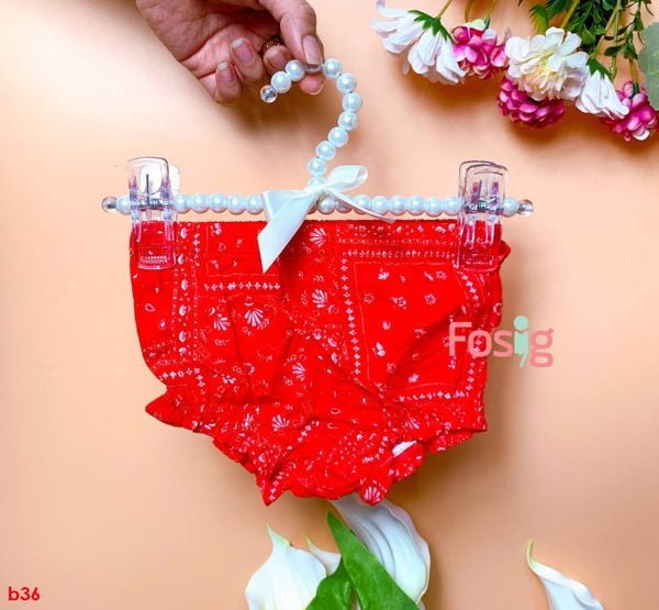  [3m-24m] Quần Bí Baby B'gosh [Girl] - Đỏ Họa Tiết 