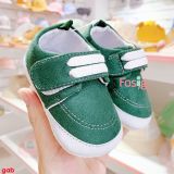  [11-13cm] Giày Vải Tập Đi Siêu Nhẹ Cho Bé - Xanh Lá Dây Trắng 