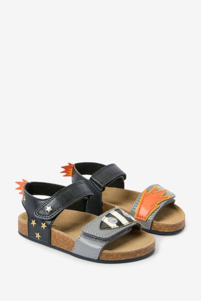  [12,5-13cm ; 16cm ; 17,5-19,5cm] Giày Sandal Bé Trai NXT - Đen Xám Tên lửa 