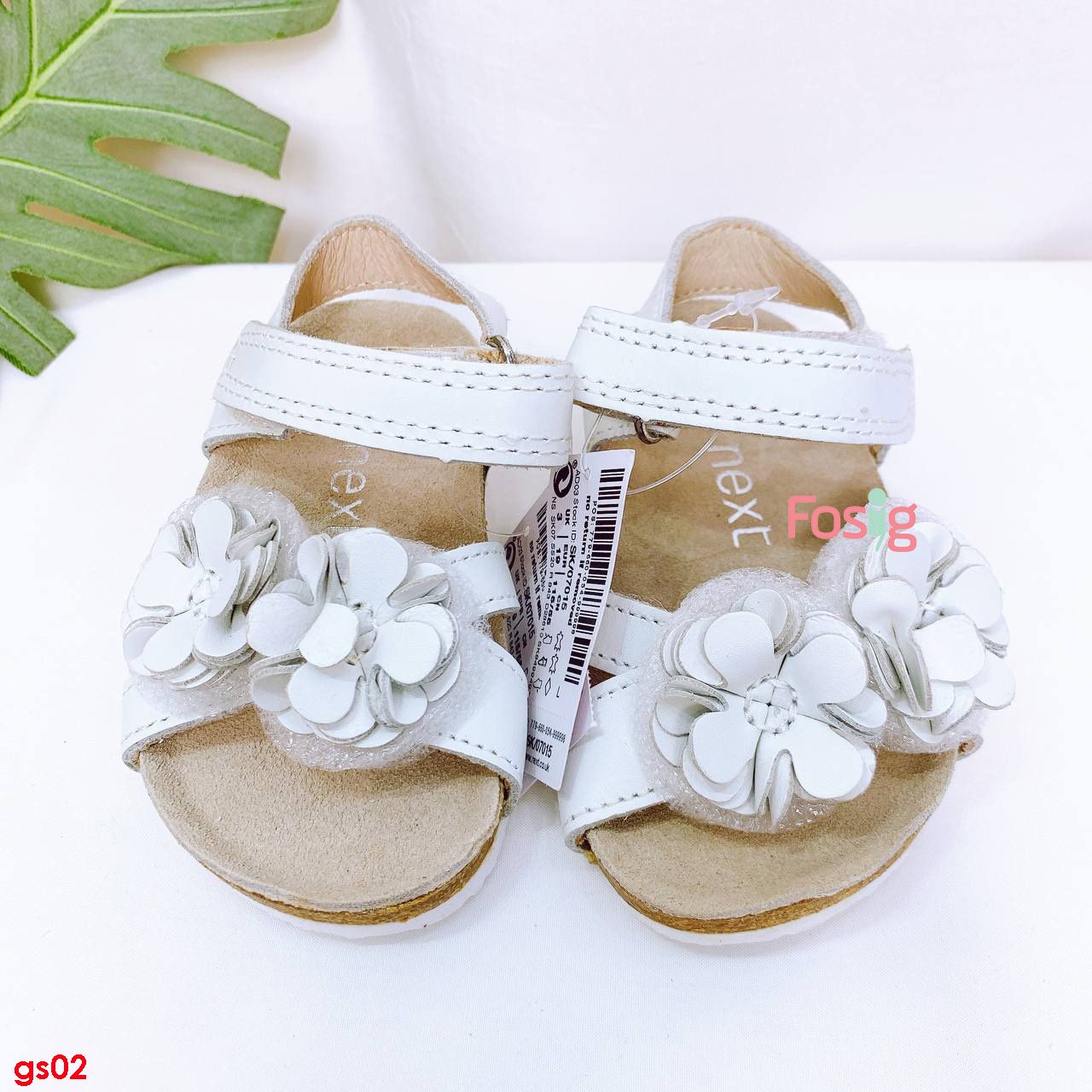  [10,5-11,5cm ; 14.5cm ; 18,5cm] Giày Sandal Bé Gái Nxt - Trắng Hoa NXT 