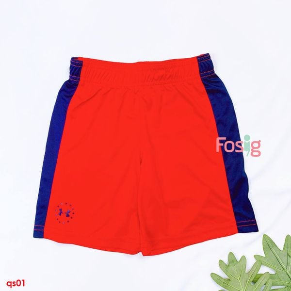  [16-22kg] Quần Short Thun Sport Bé Trai Under - Đỏ Viền Navy 