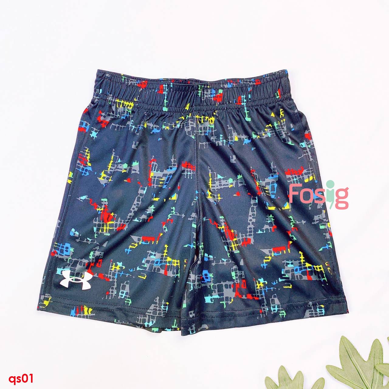  [14-22kg] Quần Short Thun Sport Bé Trai Under - Đen Đa Màu 