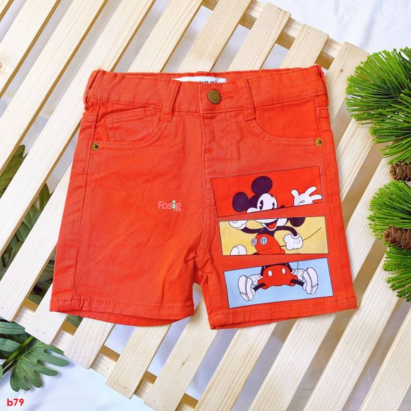  [16-17kg] Quần Short Zra Bé Trai - Đỏ Màu Mickey 