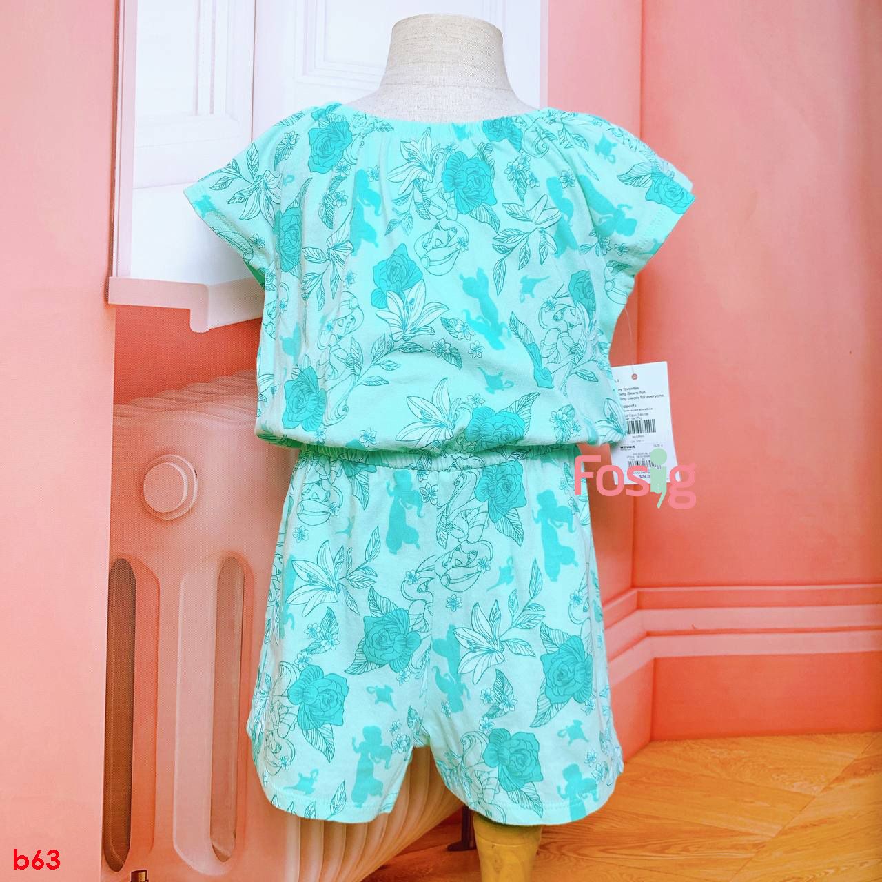  [16-17kg; 26-28kg] Jumpsuit Cánh Tiên Bé gái JB - Xanh Ngọc Hoa 