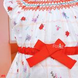  [10-15kg] Đầm Công Chúa Kate Bé Gái - Trắng Hoa Nơ Đỏ 