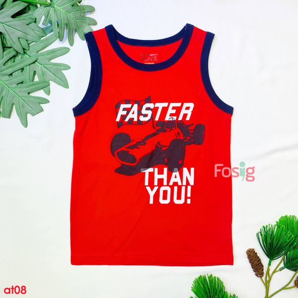  [12-13kg; 15-17kg] Áo Thun 3 Lỗ Bé Trai PL - Đỏ Faster Than You 