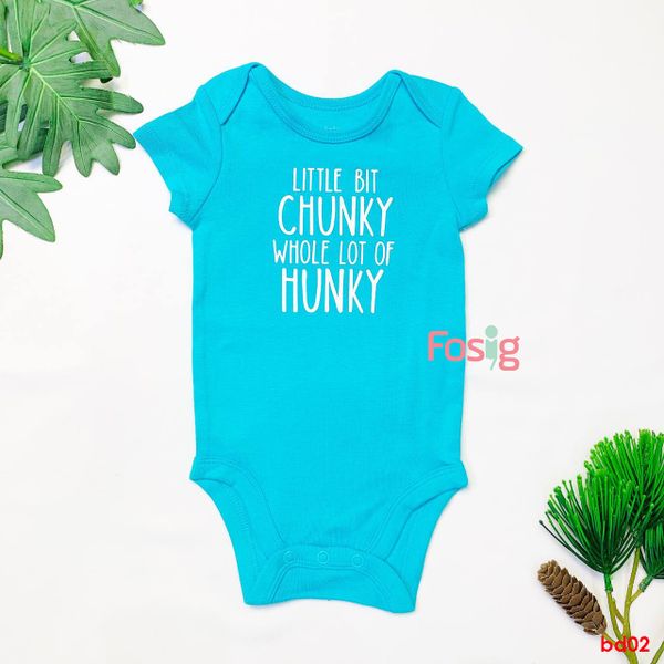  [9m-12m] Bodysuit Tay Ngắn Bé Trai OD - Xanh Chunky 