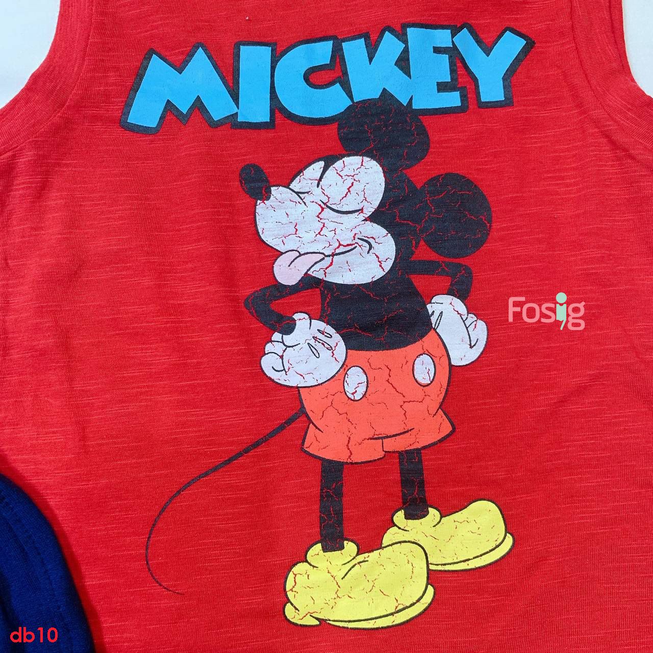  [14-25kg] Set Đồ Bộ Ngắn 3 Lỗ Bé Trai RD - QND Đỏ Mickey 