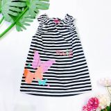  [3m-6m] Đầm Cotton Cánh Tiên Bé Gái - Sọc Đen Bướm 