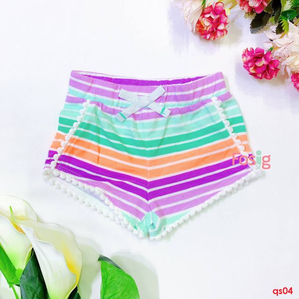  [5-7kg] Quần Short Bé Gái JB - Sọc Màu Bông 