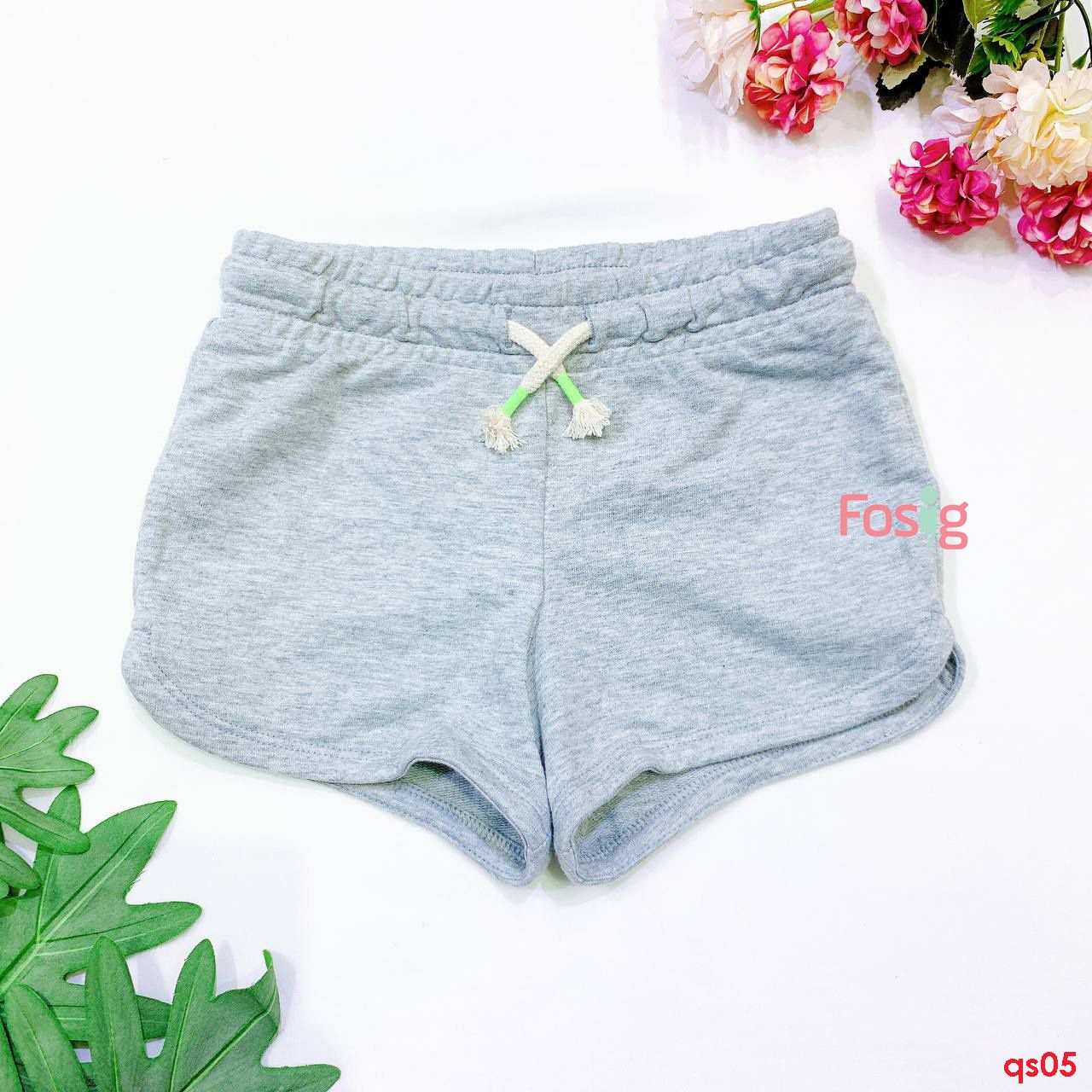  [14-33kg] Quần Short Bé Gái CJ - Xám Dây Trắng 