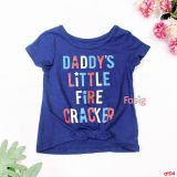  [12m-18m ; 4-5T] Áo Thun Tay Ngắn Bé Gái Gara - Navy Daddy's 